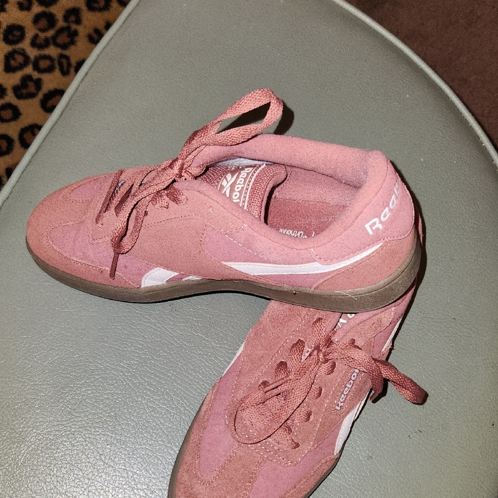 Reebok Rose Suede Sneakers with White Stripes - Picture 2 of 12